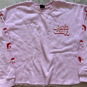 Santa Baby Pink Kids Sweatshirt